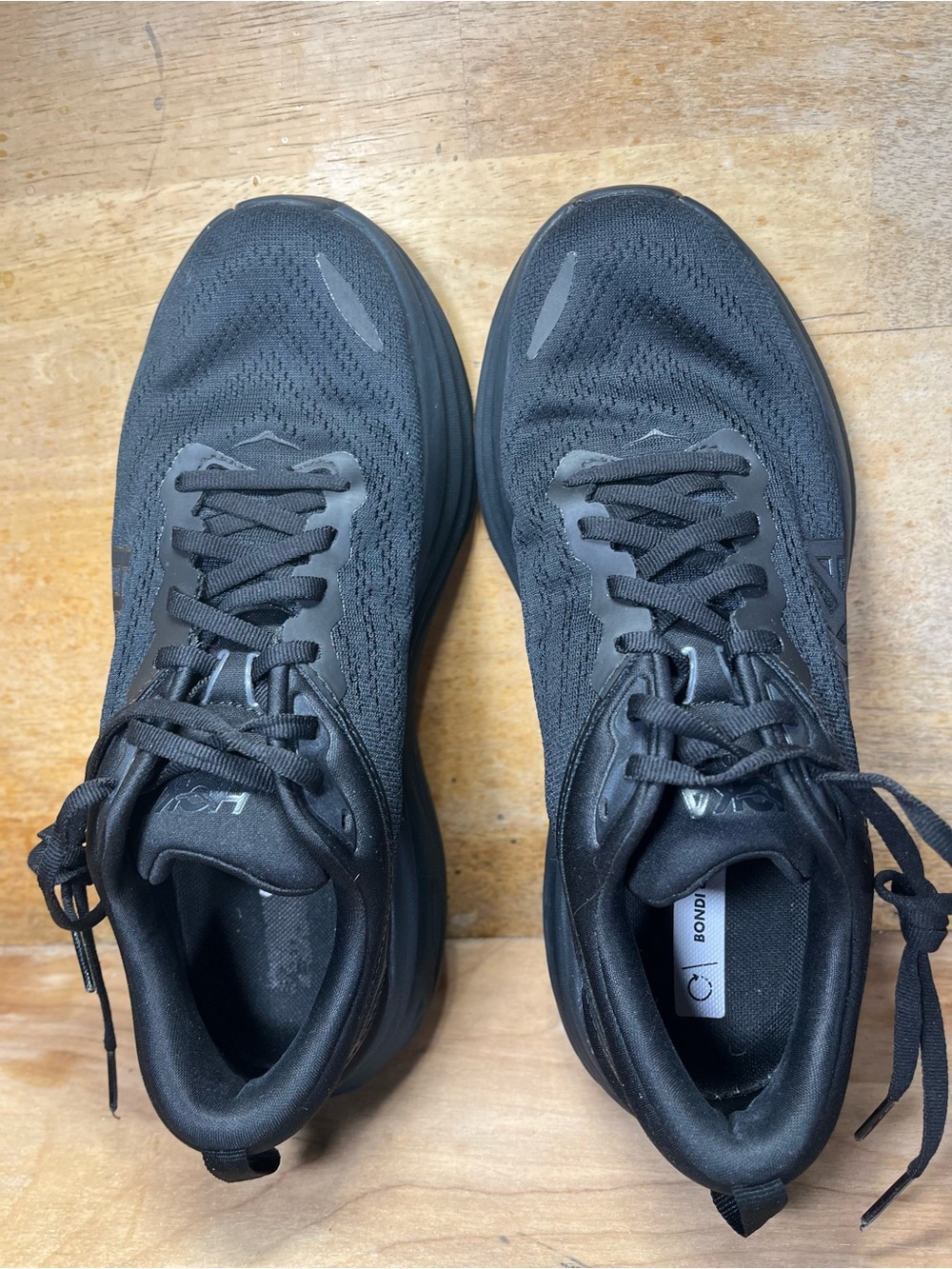 Hoka One One Bondi 8 REFLECTIVE Womens Size 10 Running Shoes Sneakers Black - Picture 6 of 11
